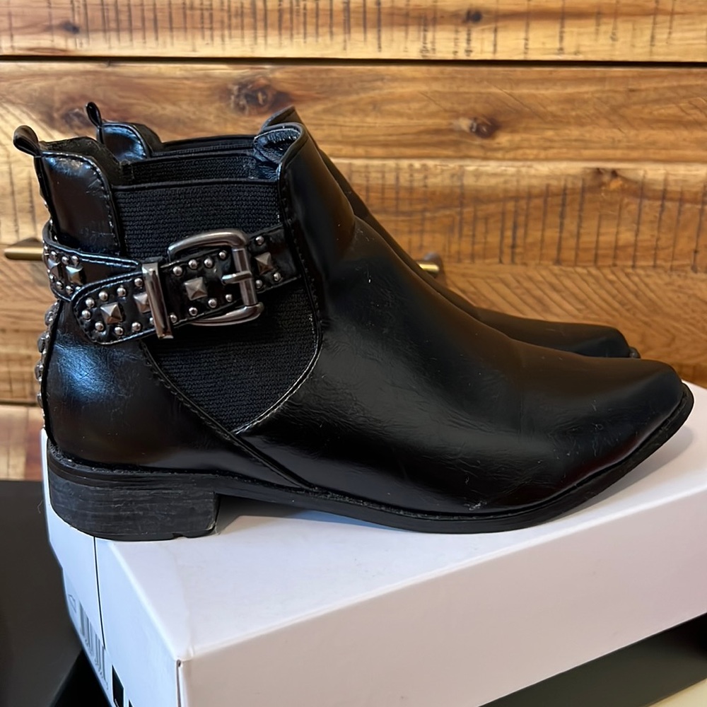 Black studded ankle boots